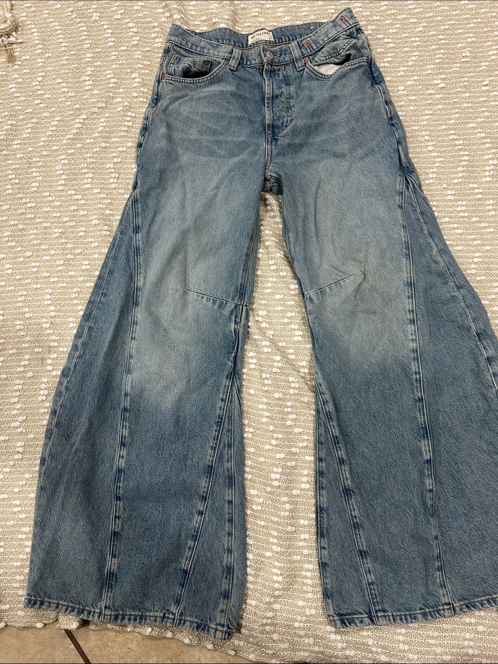 We The Free Light Blue Wide-Leg Panel Jeans